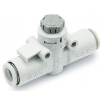 AS***2F-A, Speed Controller, One-touch Fitting, In-line, Push Lock 
